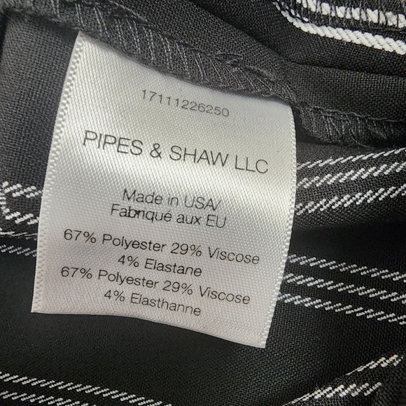 Veronica‎ Beard Cypress Womens Striped Wide Leg Strapless Jumpsuit Black White 6 - Picture 8 of 10